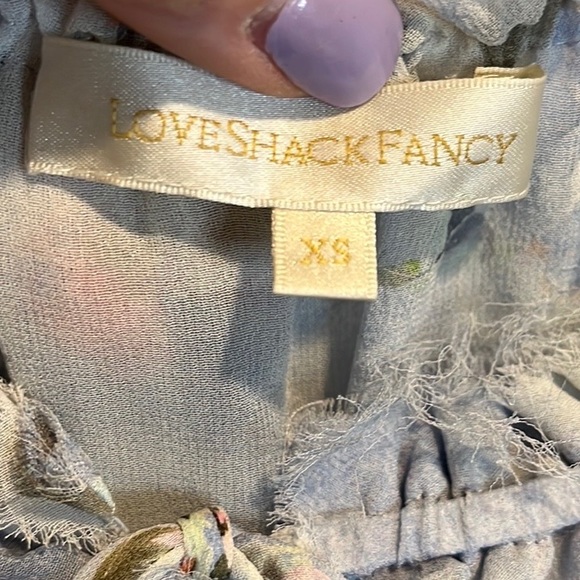 LoveShackFancy Popover Dress in Water Petals XS - Picture 4 of 6
